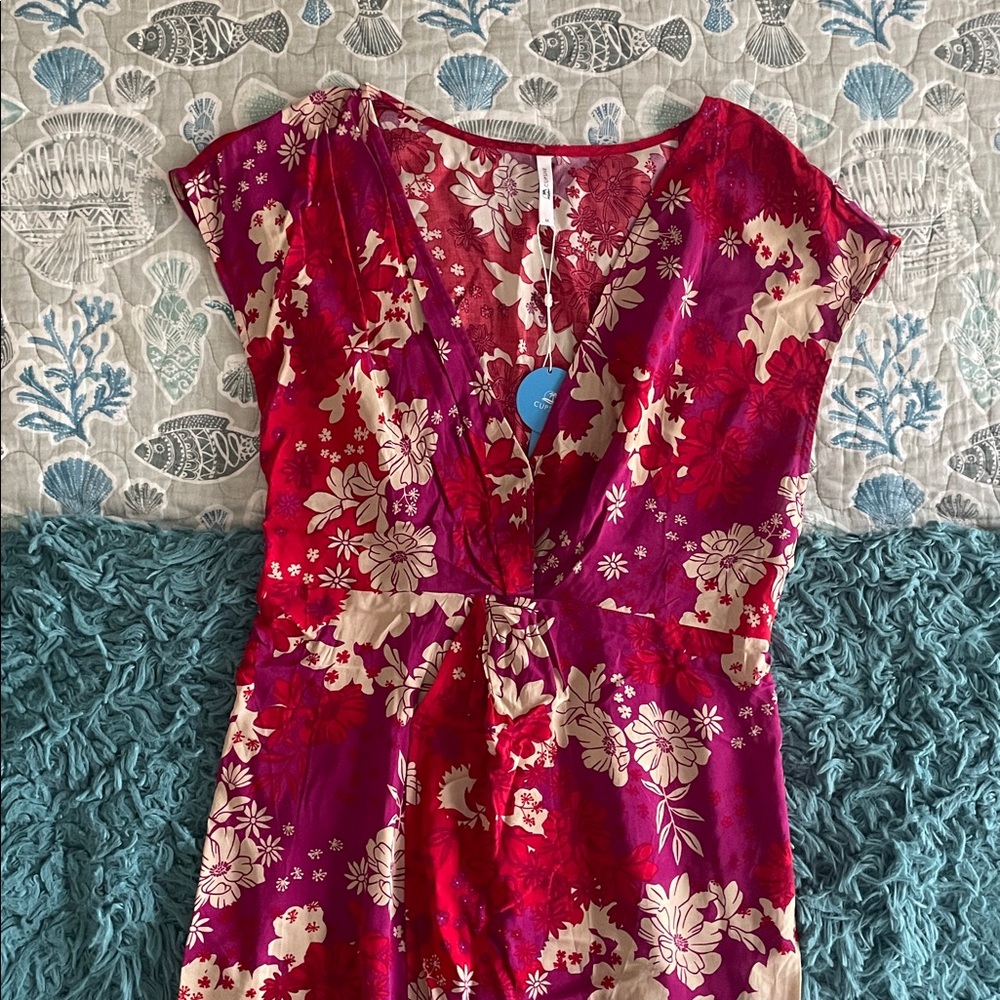 Cupshe Red and White Floral Dress
